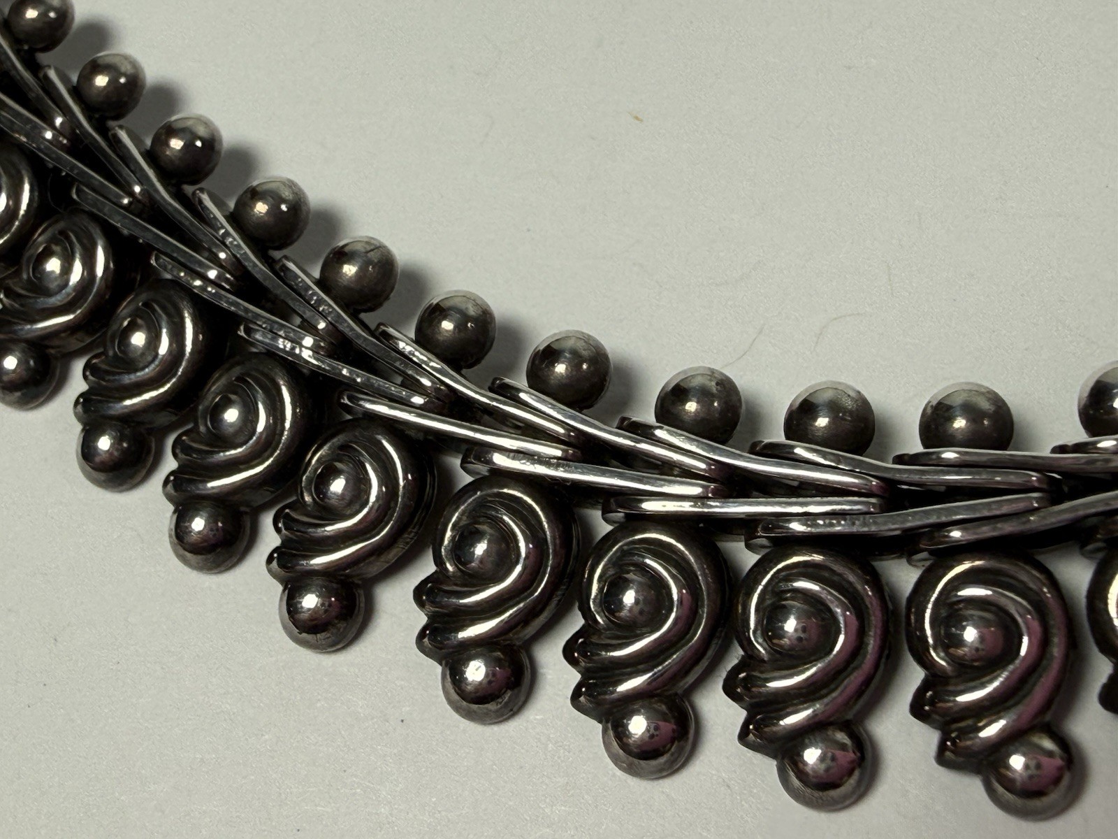 VTG Sterling Silver 17” Necklace Rajasthan India Tribal 15mm Bohemian