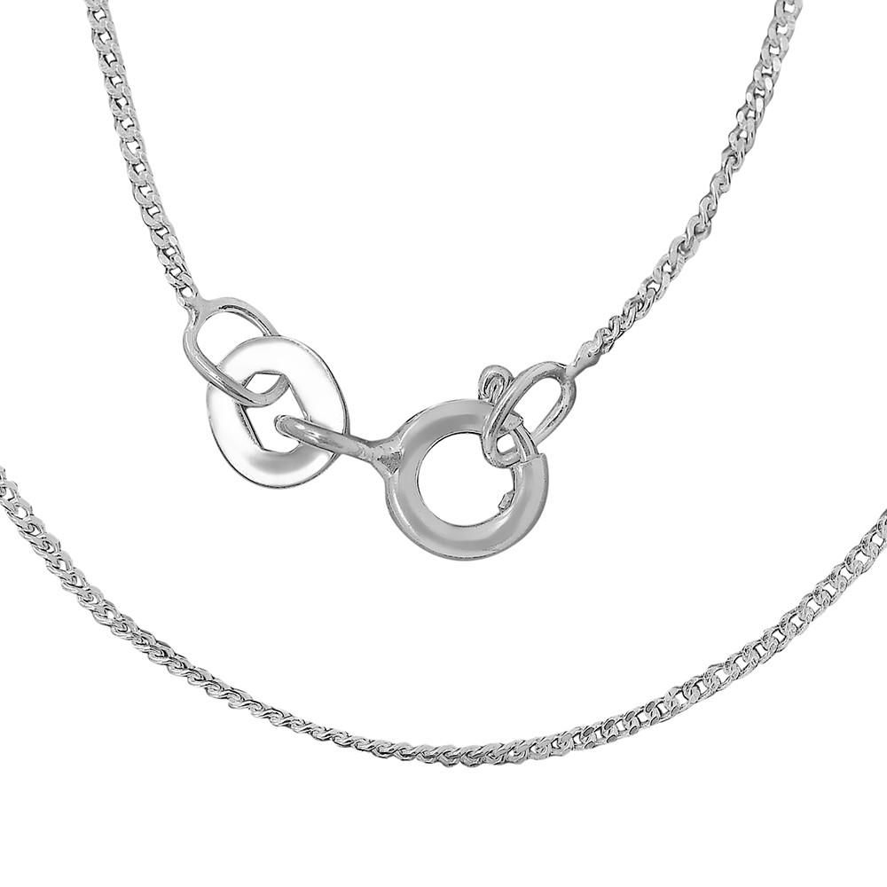 18″ Sterling Silver Curb Chain Necklace for Men & Women -Classic & Shiny DGC1017