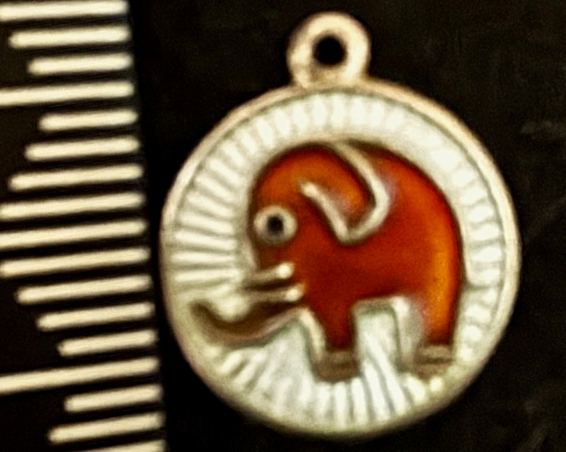 David Andersen RARE EXTREMELY RARE Sterling Silver Enamel LUCKY ELEPHANT CHARM