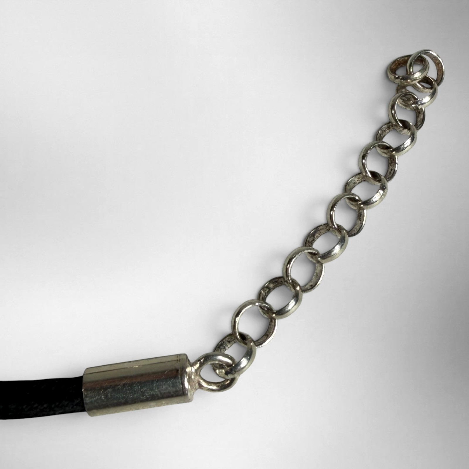 Authentic Milor Italy Sterling Silver Brushed & Shiny Cord Necklace