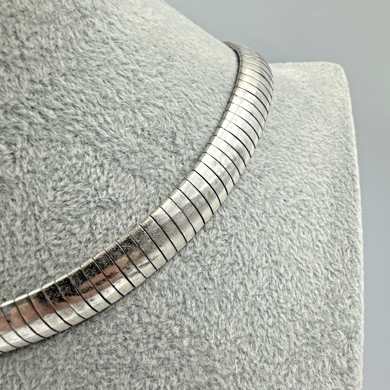 Vtg Sterling Silver 925 AT Italy Thick Omega Chain Necklace 11mm, 60.6g, Read!