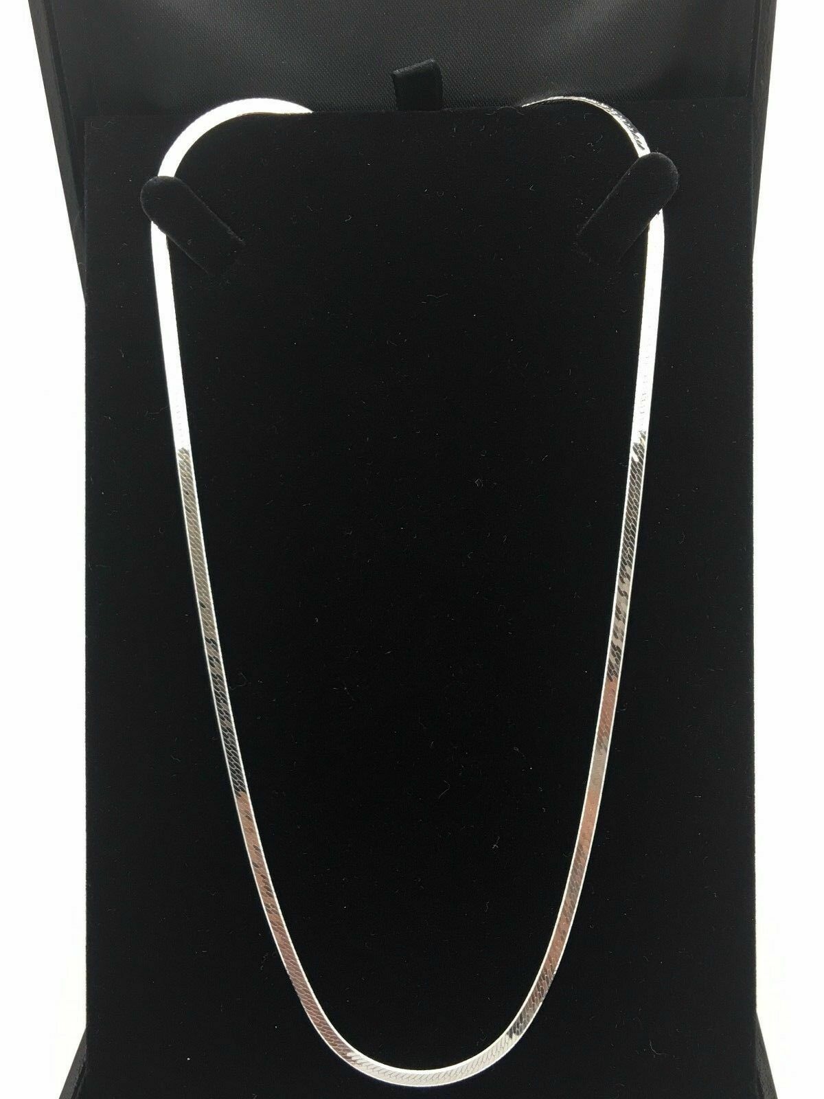 Italian 925 Sterling Silver Herringbone Necklace 20″ 2.5mm or 3.3mm