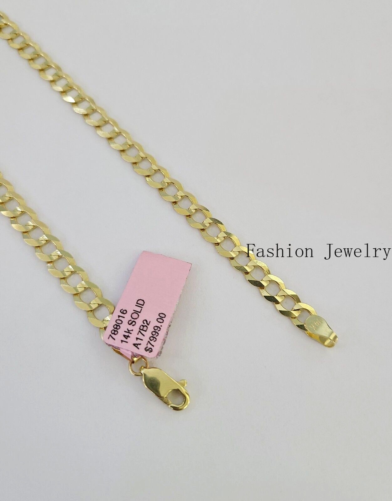 Real 14k Solid Cuban Curb Link Chain 6mm Necklace 20″ Real Yellow Gold
