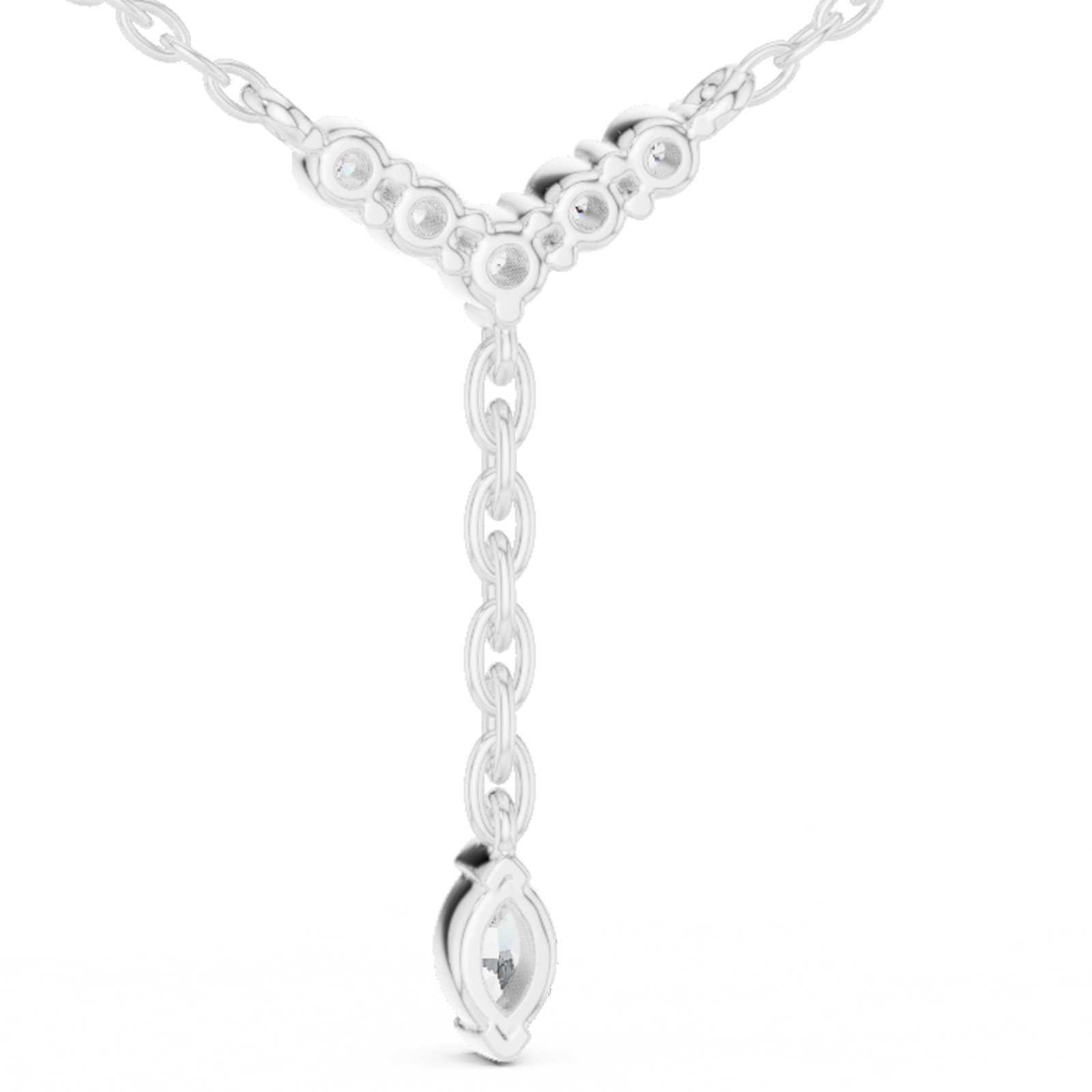 Marquise Certified VVS1 Natural Diamond Luxury Engagement Pendant 14K Gold Over
