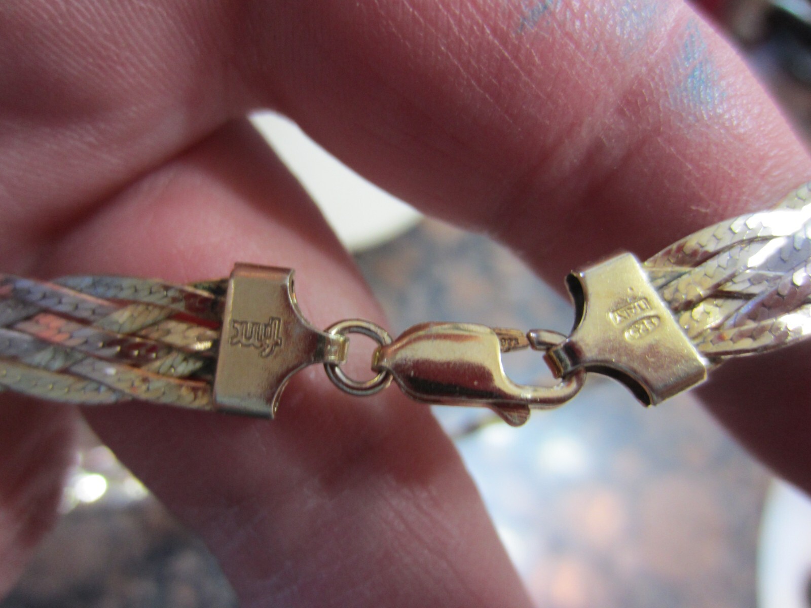 Pre-owned Hallmarked 925 Italy multiple braids necklace with lobster clasp