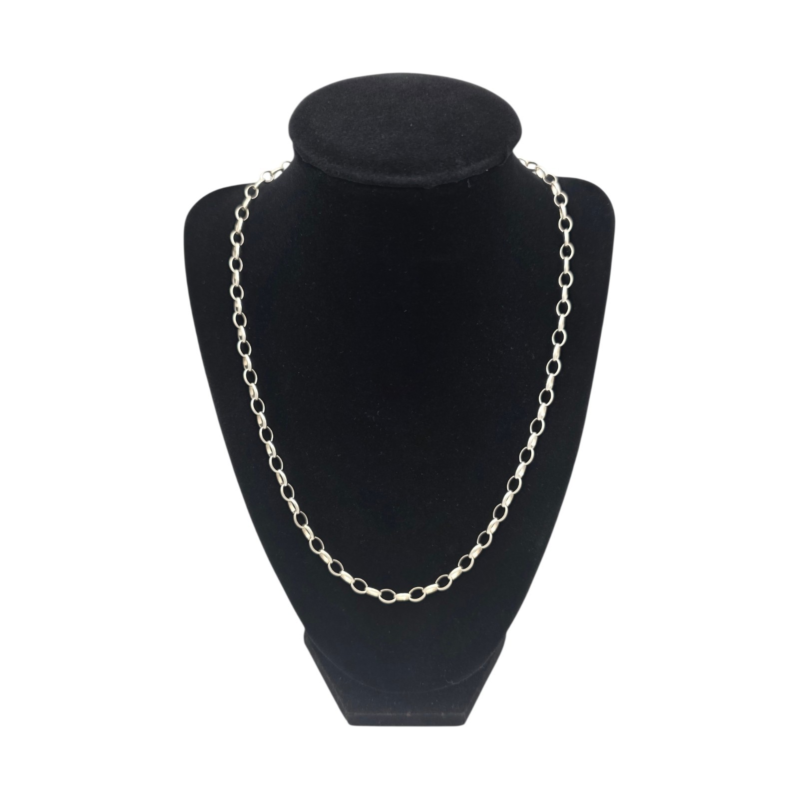 Classic Sterling Silver Oval Link Cable Chain 20″ Necklace 12.8gr #2601