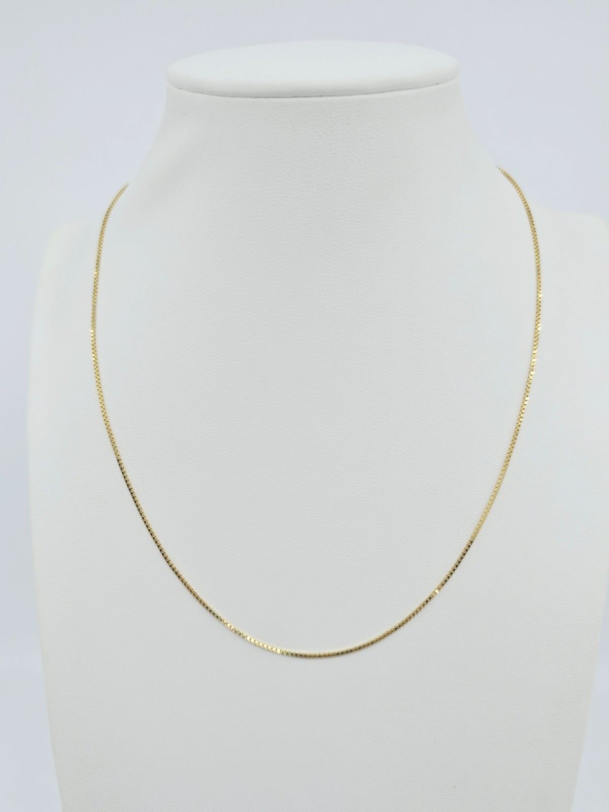 Unique 14K Karat Solid Yellow Gold Designer Box Link Chain Necklace – 17.50″ L