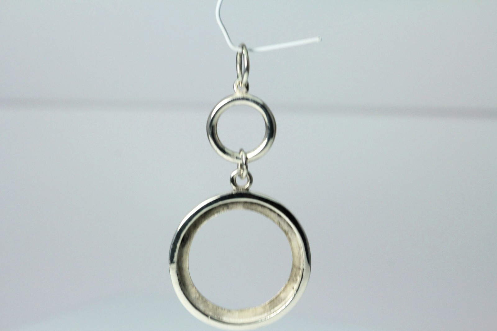 925 Sterling Silver Round Stone Setting Large Pendant 9.6 Grams (PEN3521)