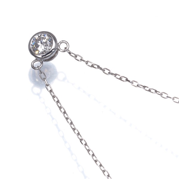 Diamond 0.20ct Bezel setting Solitaire Necklace 900 850 Platinum