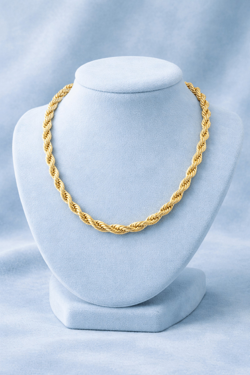 REAL 18K GOLD ROPE CHAIN