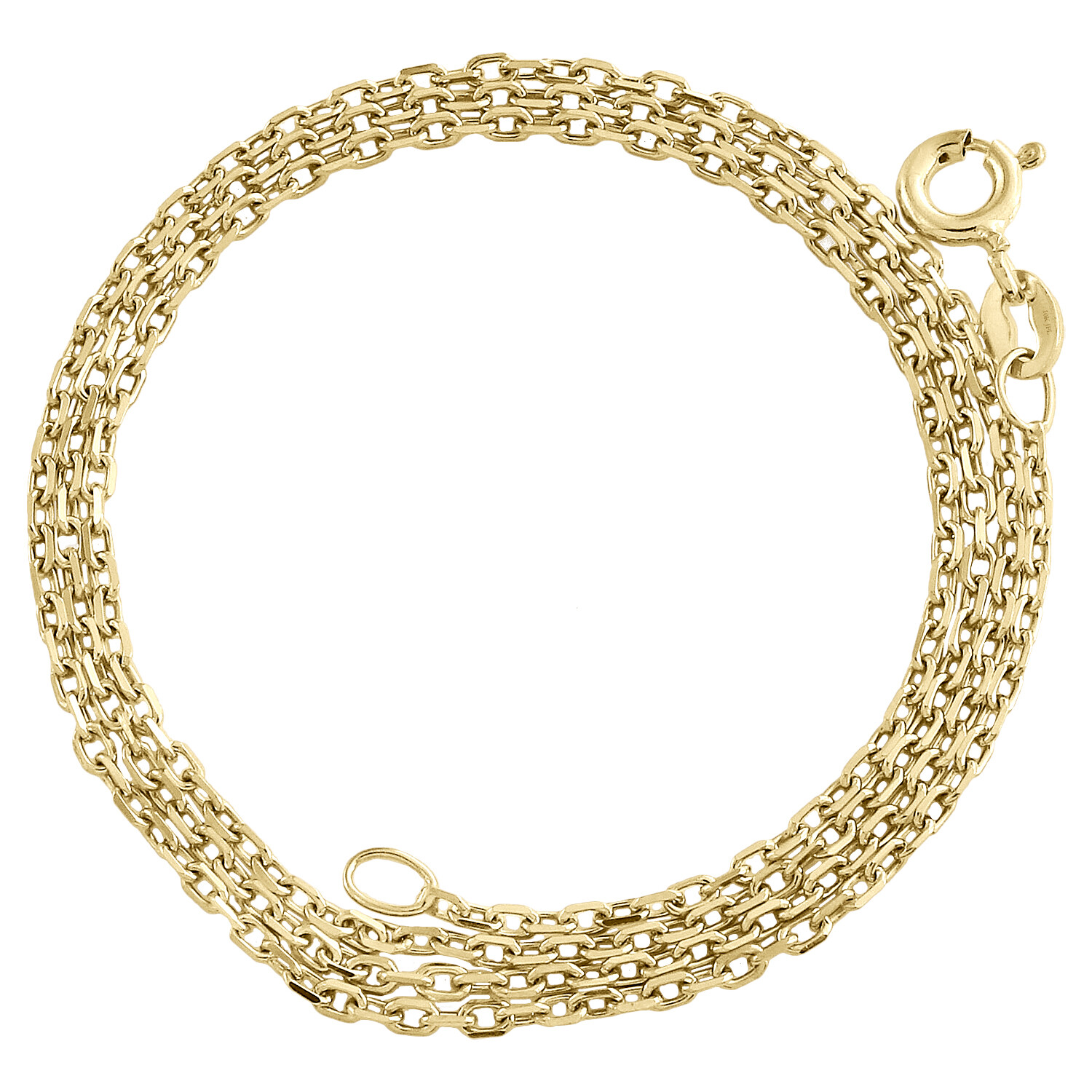 10K Yellow Gold 1.40mm Oval Link Cable Chain Fancy Italian Necklace 16 – 24 Inch