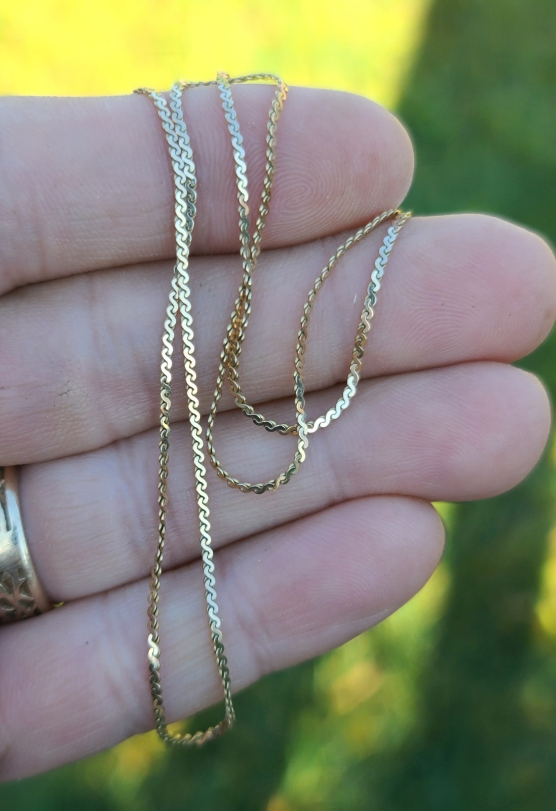 14k Solid Yellow Gold Serpentine Chain Necklace 18″x1.1mm ITALY Signed AR 3grams