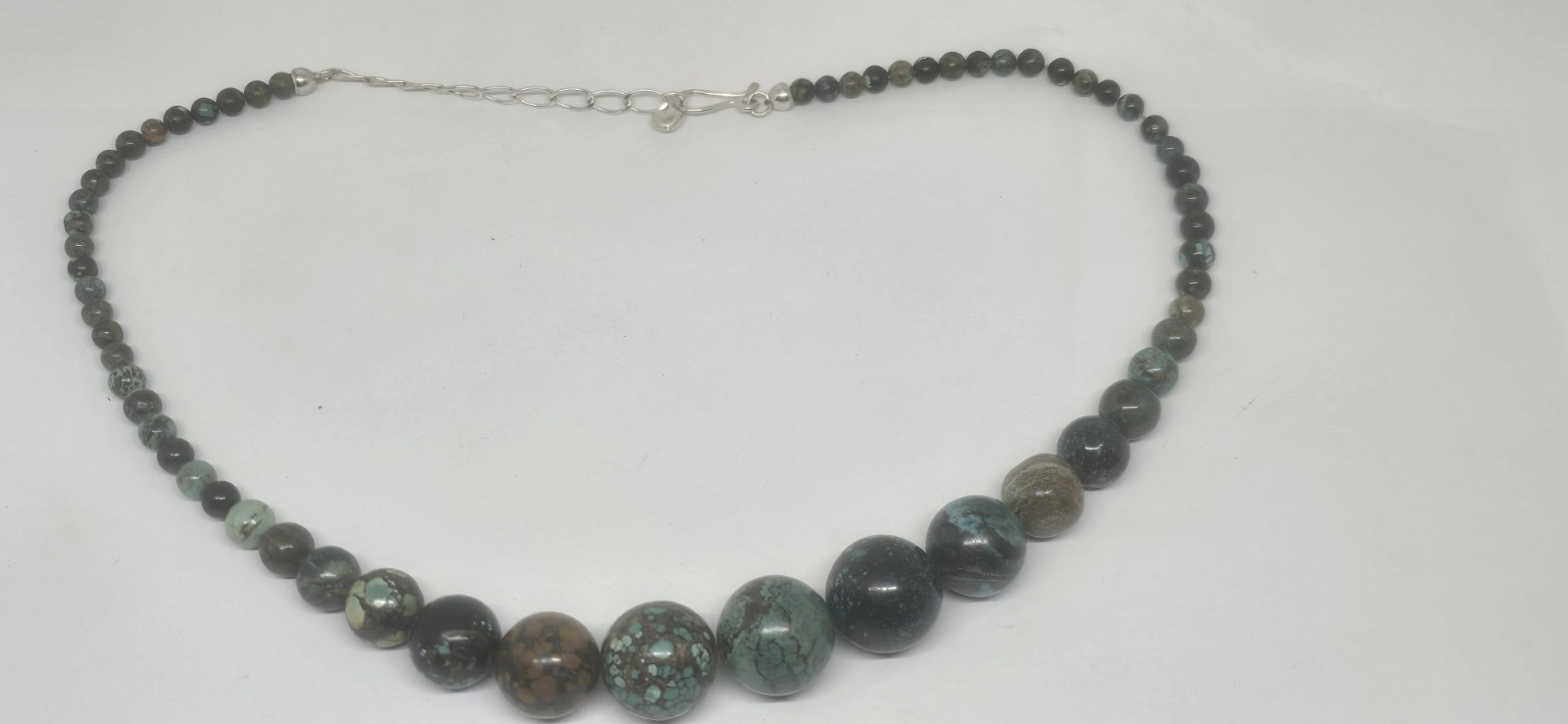 Jay King Graduated Red Skin Turquoise On 925 Sterling Silver Necklace