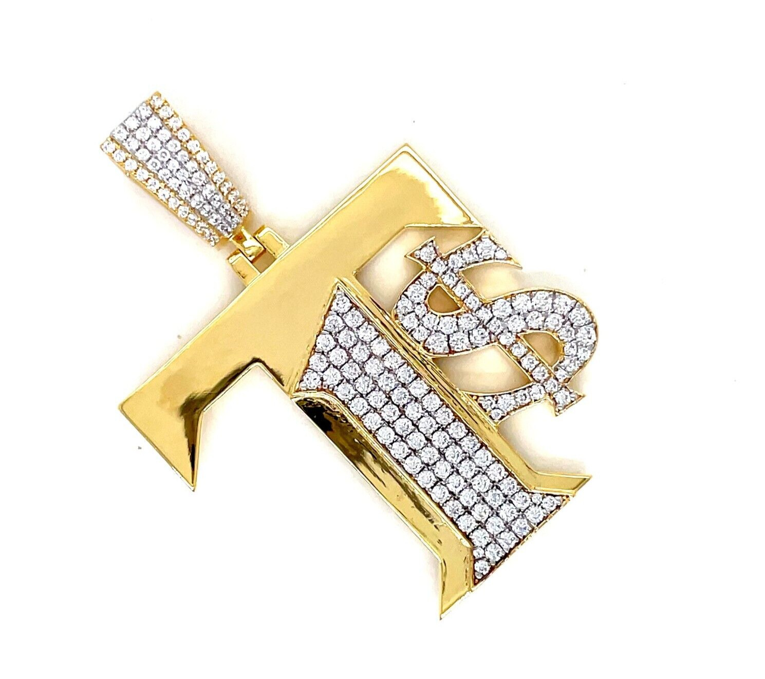 Personalised Letter Pendant , custom make Gift for Him , Lab Made Diamond .