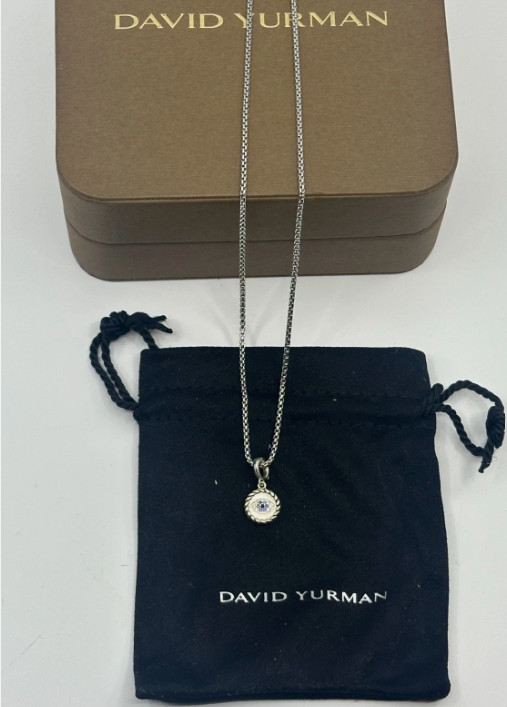 925 Silver David Yurman Evil Eye Amulet with Necklace