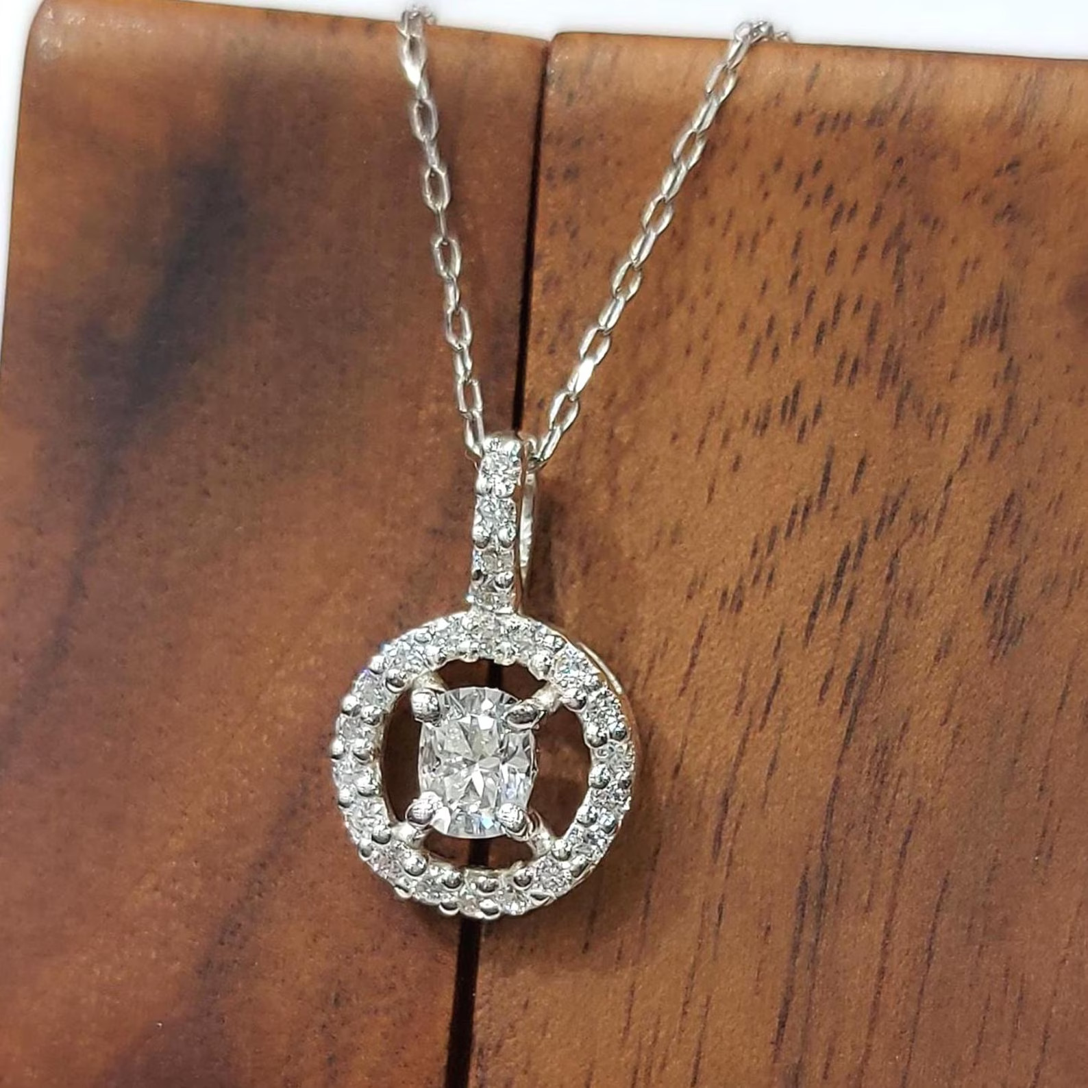 Natural Moissanite Pendant Cushion Cut 925 Sterling Silver Pendant Gift For Him