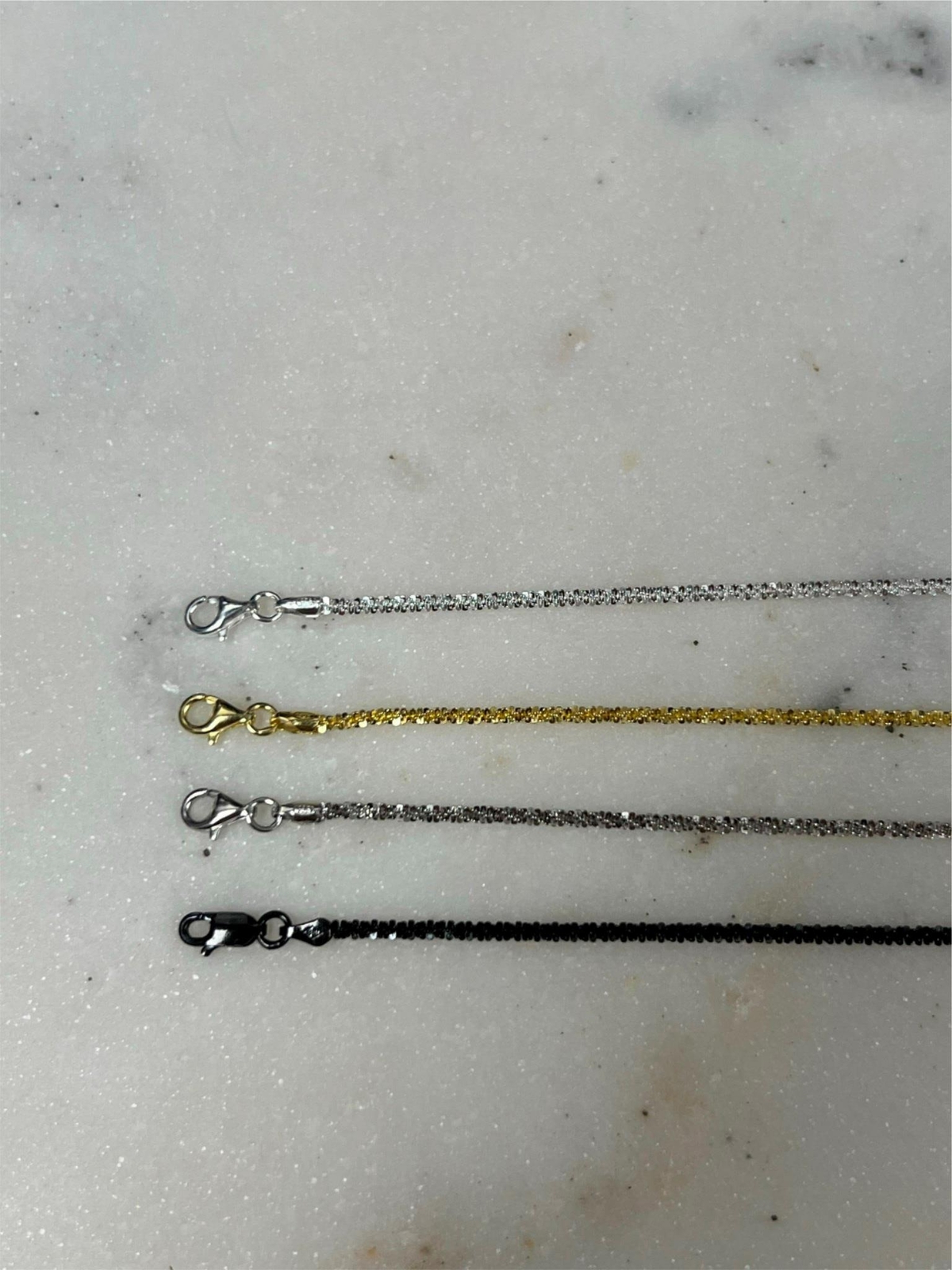 Real Solid 925 Sterling Silver Diamond Cut Sparkle Rope Chain Necklace 2.5mm