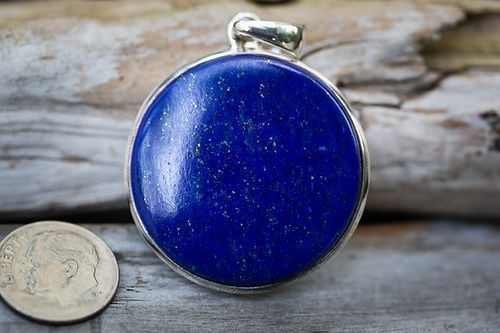 100% Natural Lapis Lazuli Pendant 925 Sterling Silver Handmade Jewelry For Gift