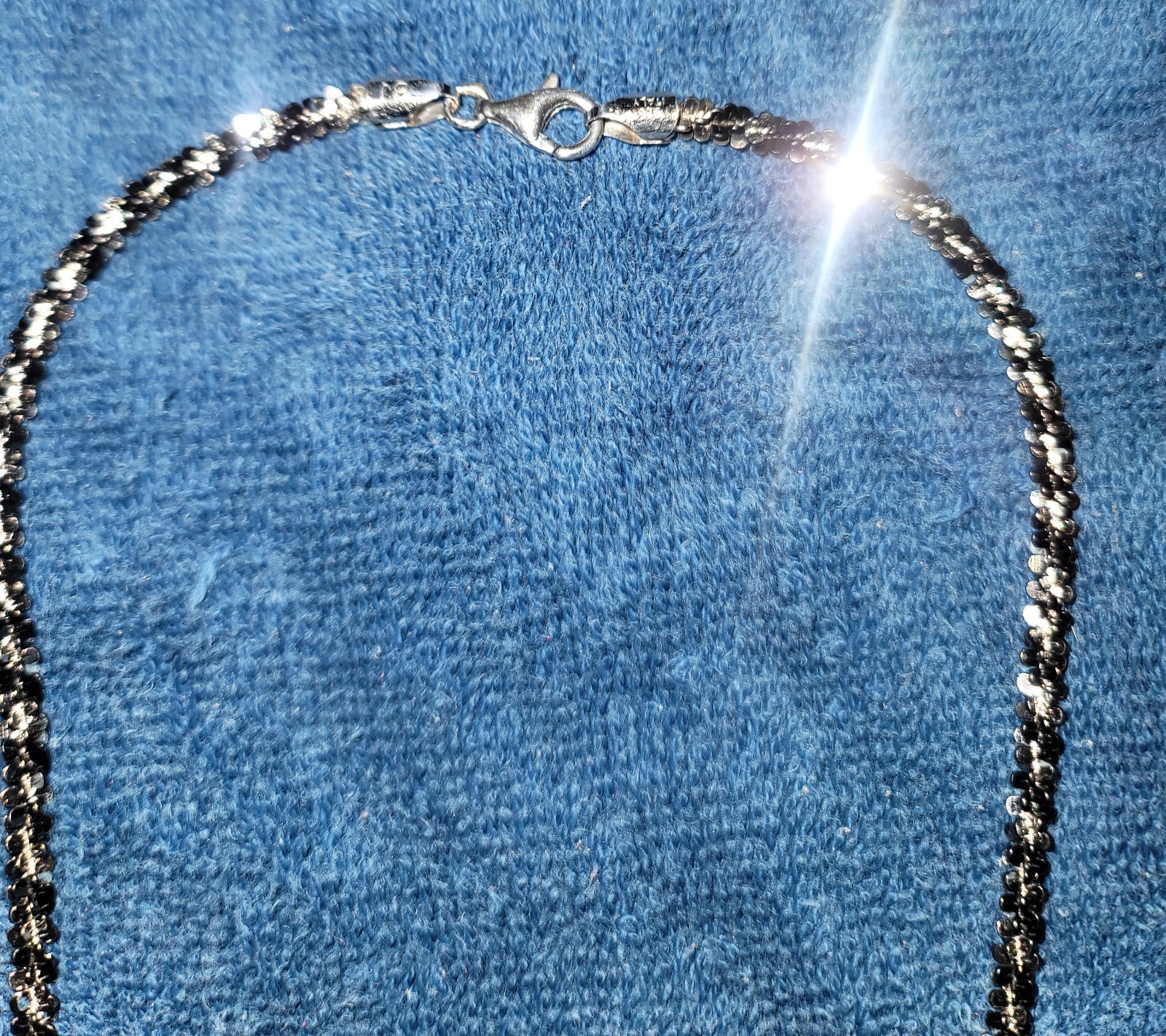 925 Sterling Silver Black And White Cactus Chain 24-inch 4.5mm