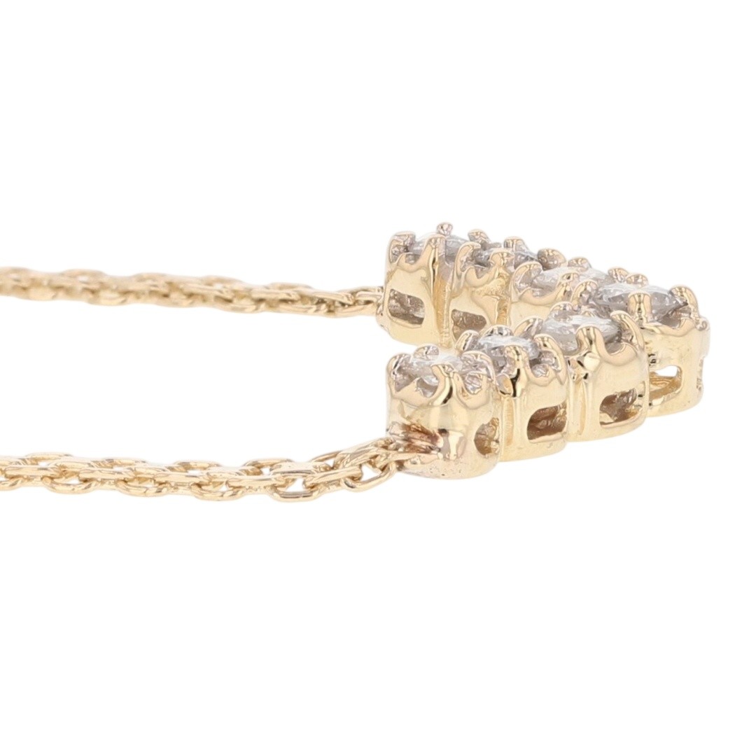 .42ctw Round Diamond Prong-Set Chevron 16.5″ Necklace 14k Yellow Gold 6.42 Grams