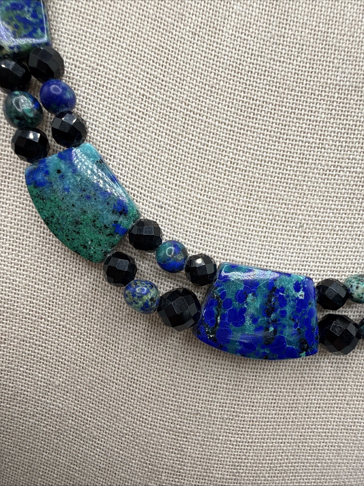 Jay King Reversible Natural Milpilla Azurite & Midnight Chalcedony 925 Necklace