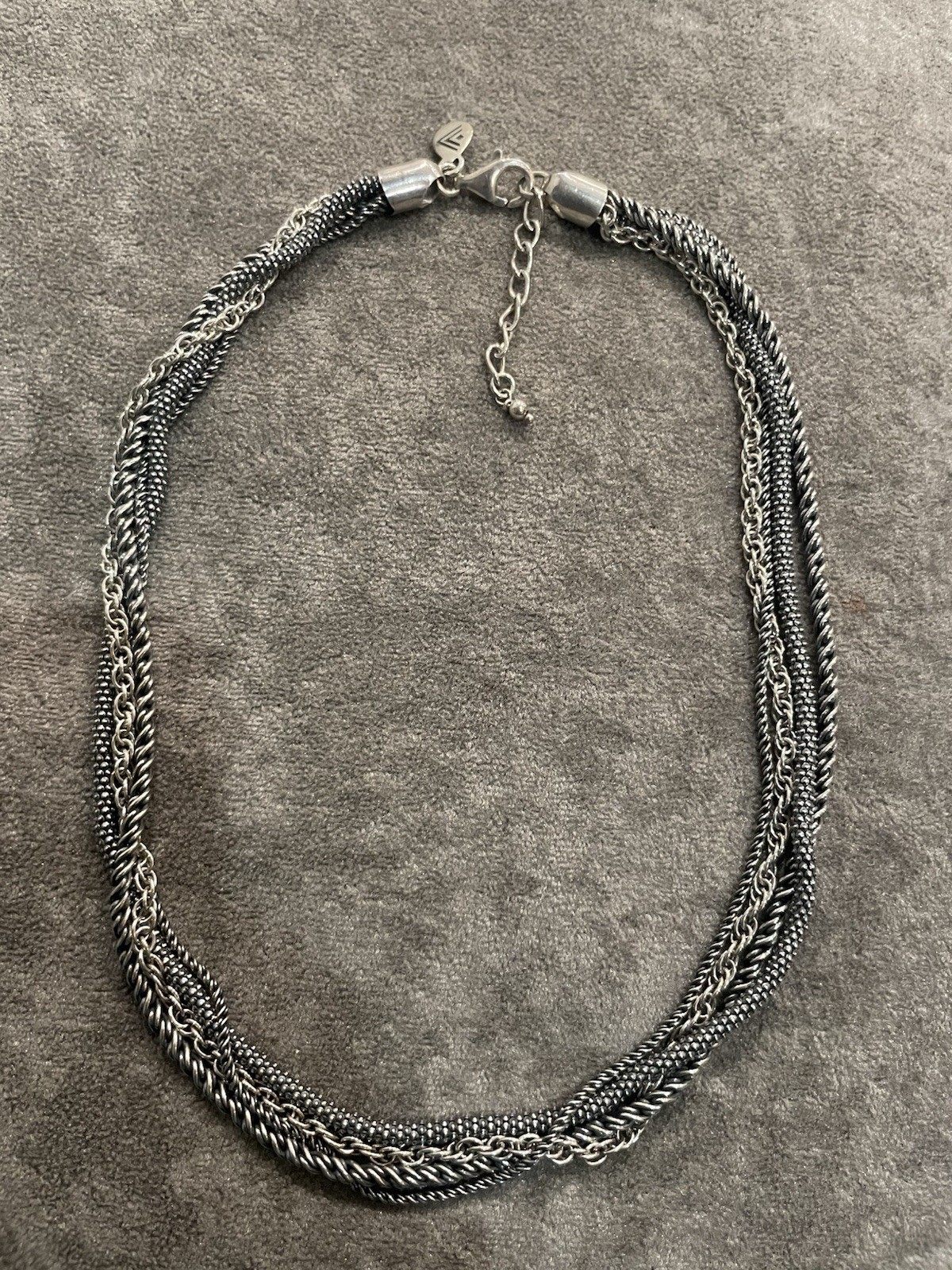 Vintage 925 Silpada 4 Strand Chain Paisley Necklace N1719/ 17.5”
