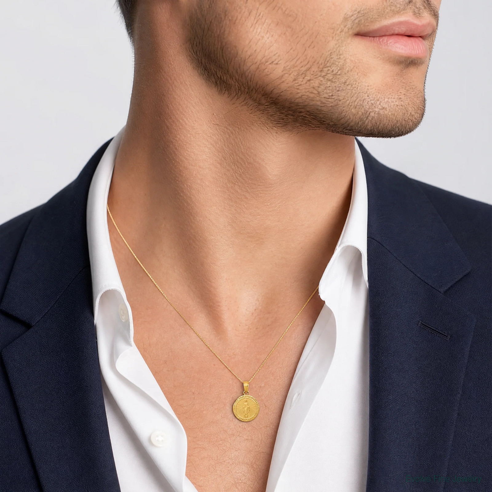10K / 14K Yellow Gold Miraculous Medal Pendant