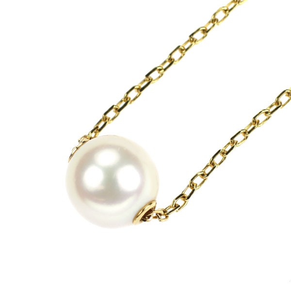 Mikimoto K18YG Akoya Pearl Pendant Necklace about 7.8 mm in diameter – Auth free