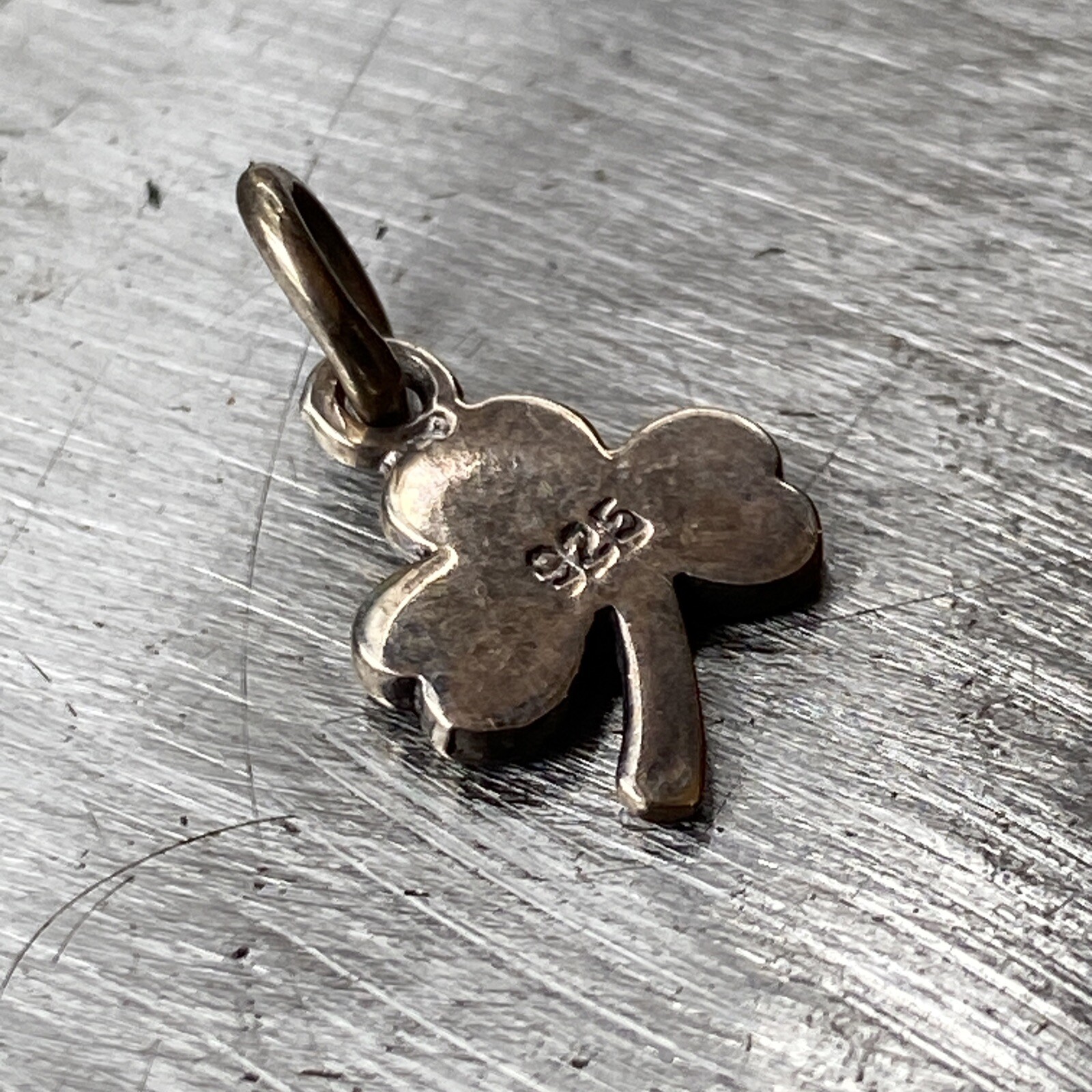 Sterling Silver Marcasite Irish Shamrock Petite Charm Pendant