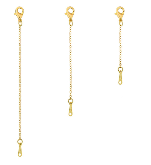 Gold Necklace Extenders 3pcs Chain Extension with Lobster Clasp