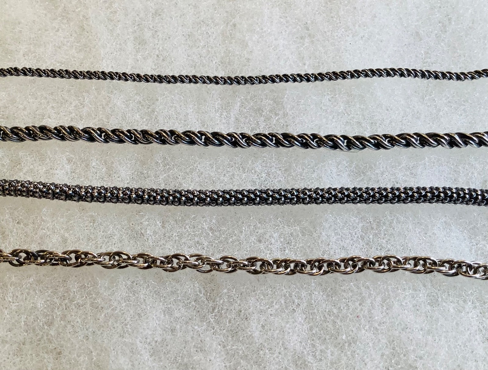 Silpada N1719 Sterling Silver (4) Multi-Strand 16-18” Necklace Oxidized Popcorn