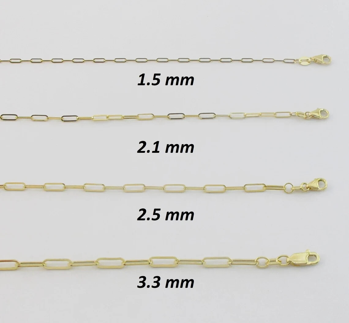 14k Yellow Gold Paperclip Chain Necklace 16″ 18″ 20″ 24″ – 1.5 mm – 6.1 mm