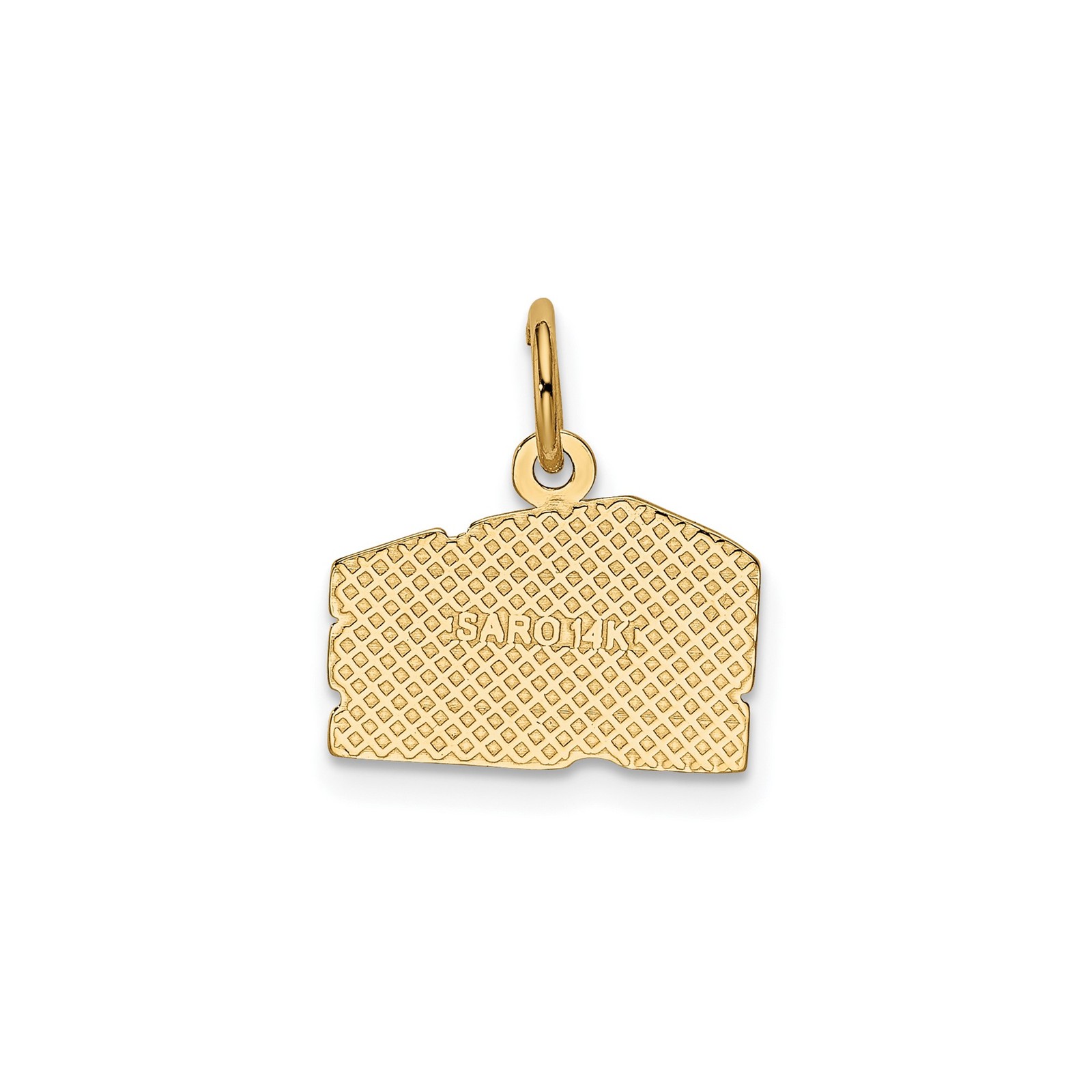 14k Yellow Gold Swiss Cheese Charm Necklace Womens