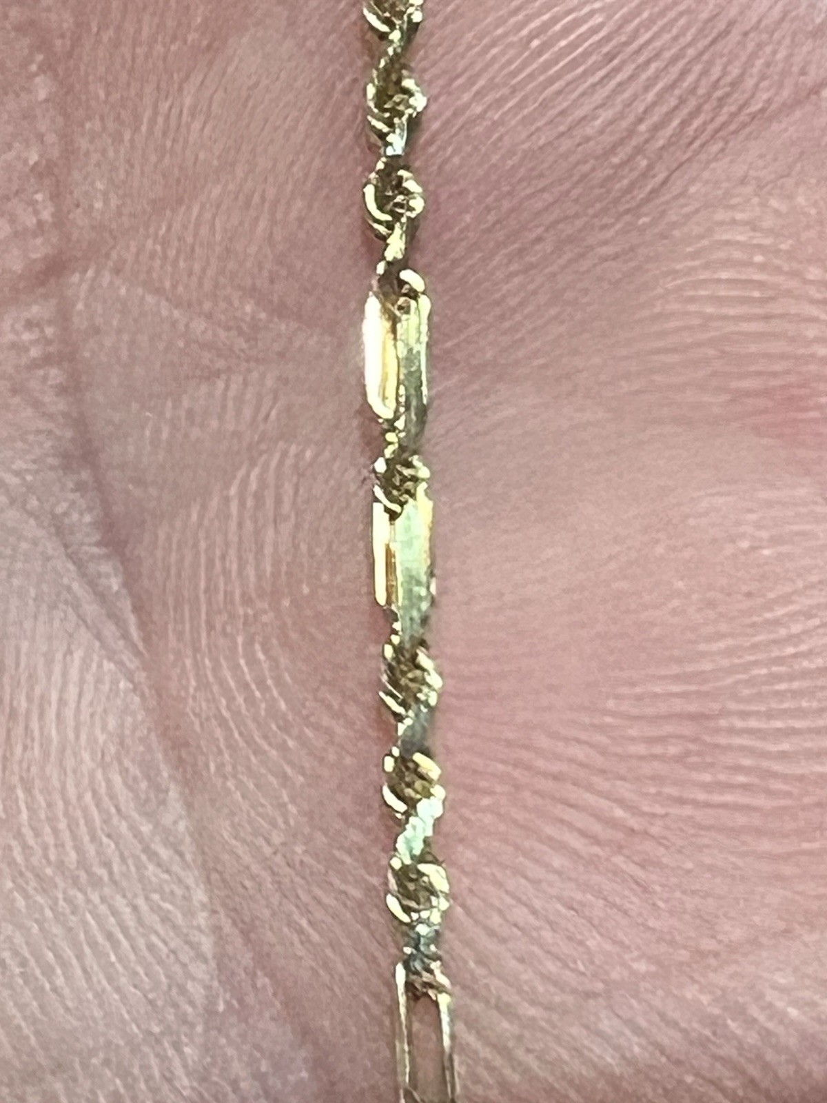 Solid 14k Gold Rope Chain Necklace 18 Inch About 4.6 Grams Amazing Shape! G1
