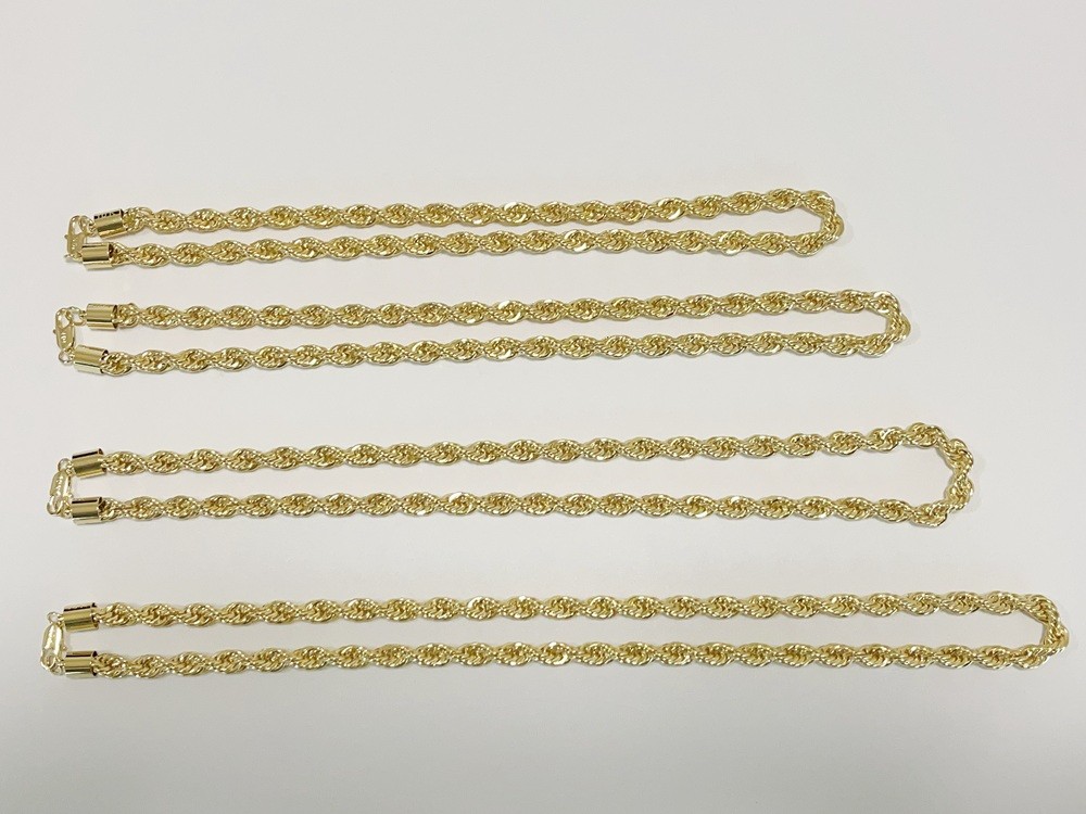 10K Yellow Gold 1.5mm-10mm Diamond Cut Rope Chain Necklace Mens Women 18″- 28″