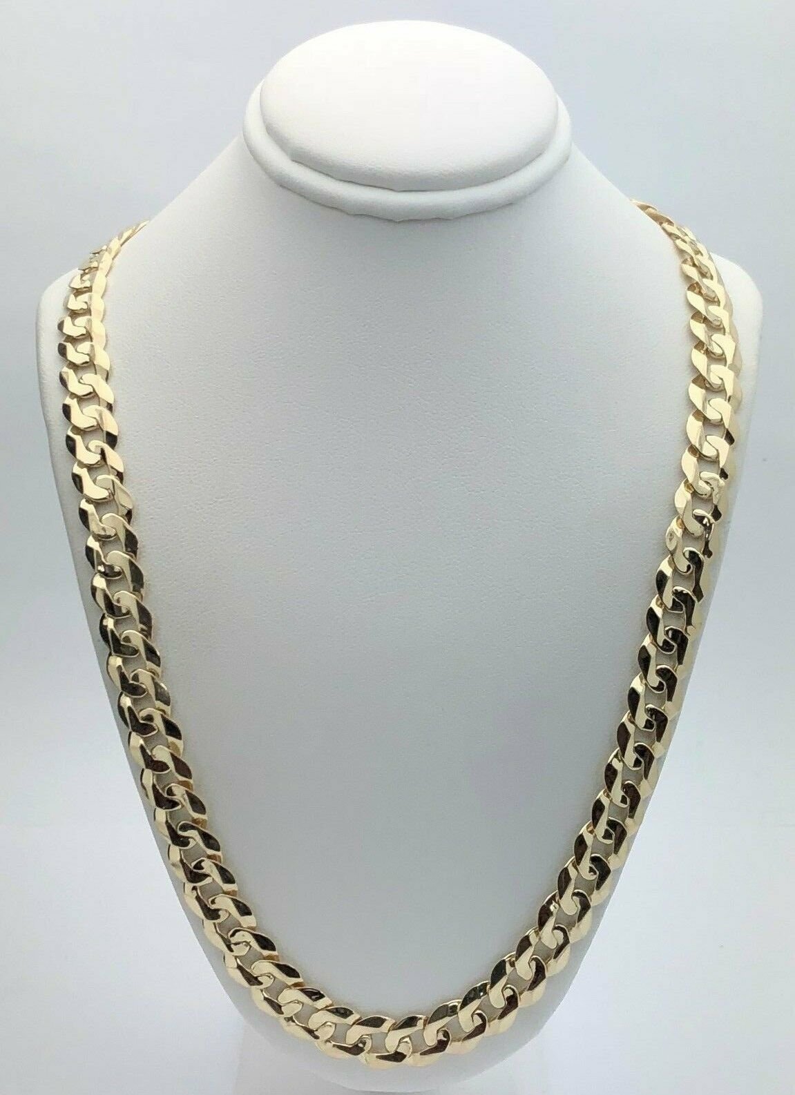 14k Yellow Gold Solid Curb Cuban Link Chain Necklace 24″ 9mm 51.5 grams