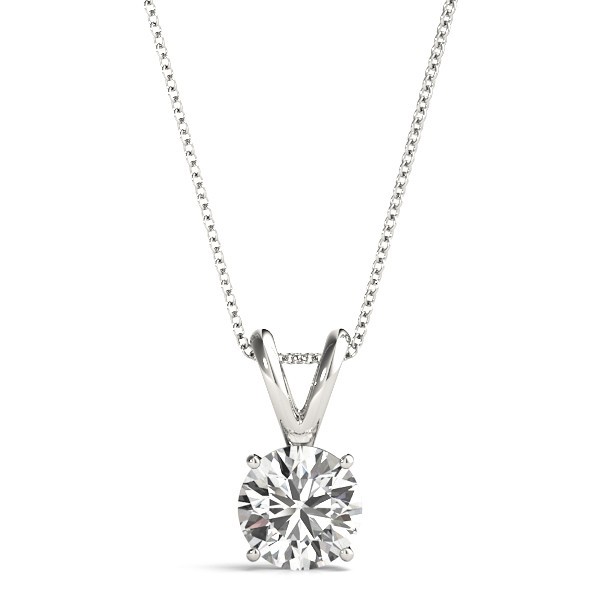 2 Ct F/VS2 Round Lab Created Grown Diamond Solid 14K White Gold Pendant Necklace