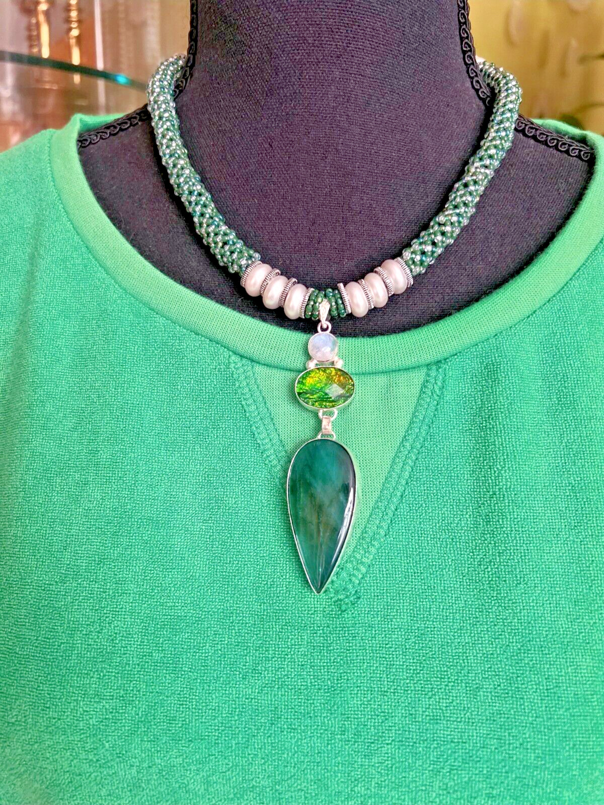 Genuine labradorite Awesome pendent necklace solid jewelry Handmade for women