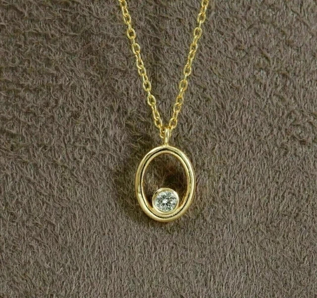 Women’s Lab Grown Diamond 0.70cts Solitaire Pendant In 14K Yellow Gold Plated