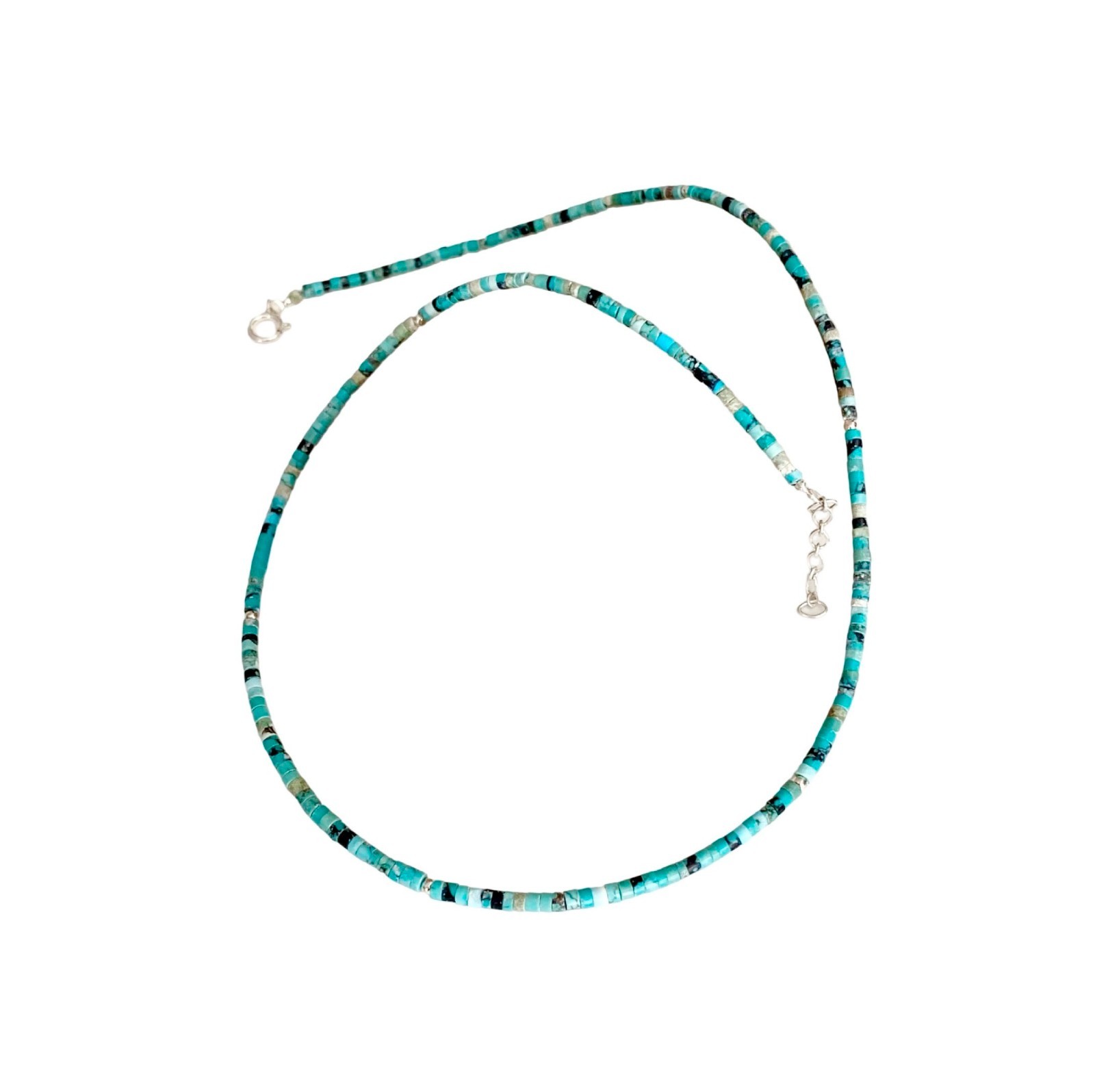 Genuine Green Turquoise 925 Silver Necklace Jewelry Women Handmade USA SELLER