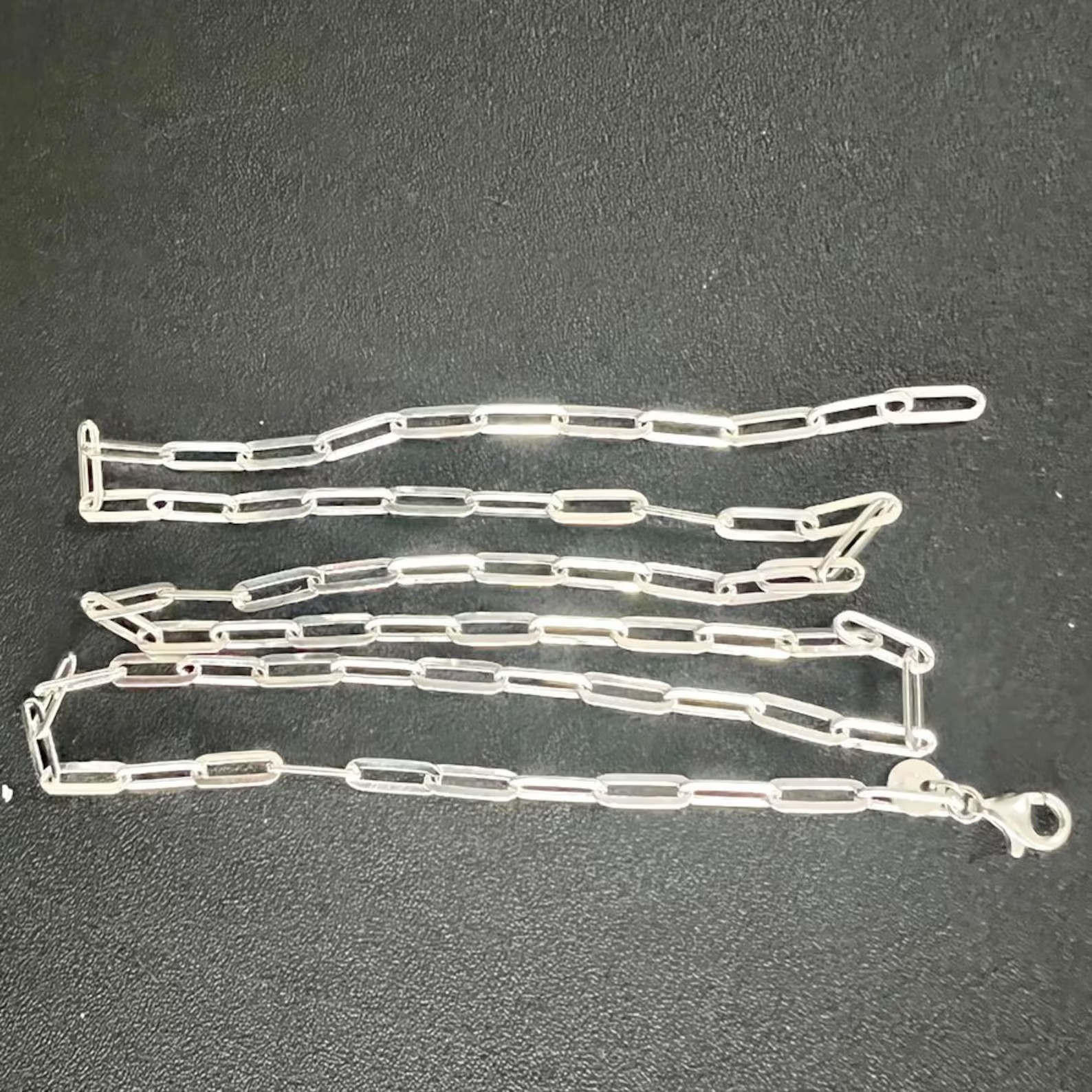 Italy Paper Clip Necklace Sterling Silver 925 Necklace Men Women 4MM FREE SHIP