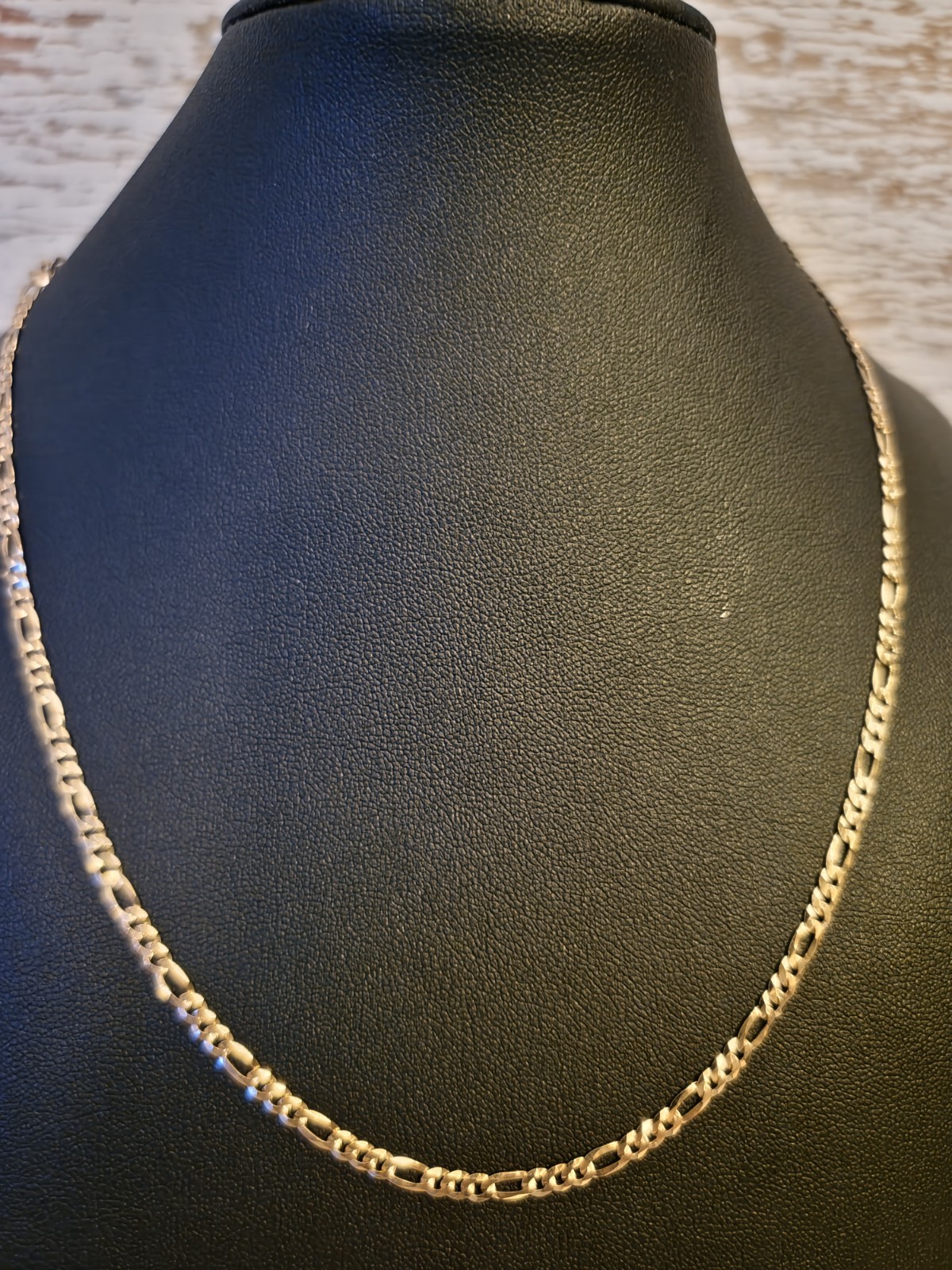18-inch Figaro chain rose gold over sterling silver 925 3.1mm
