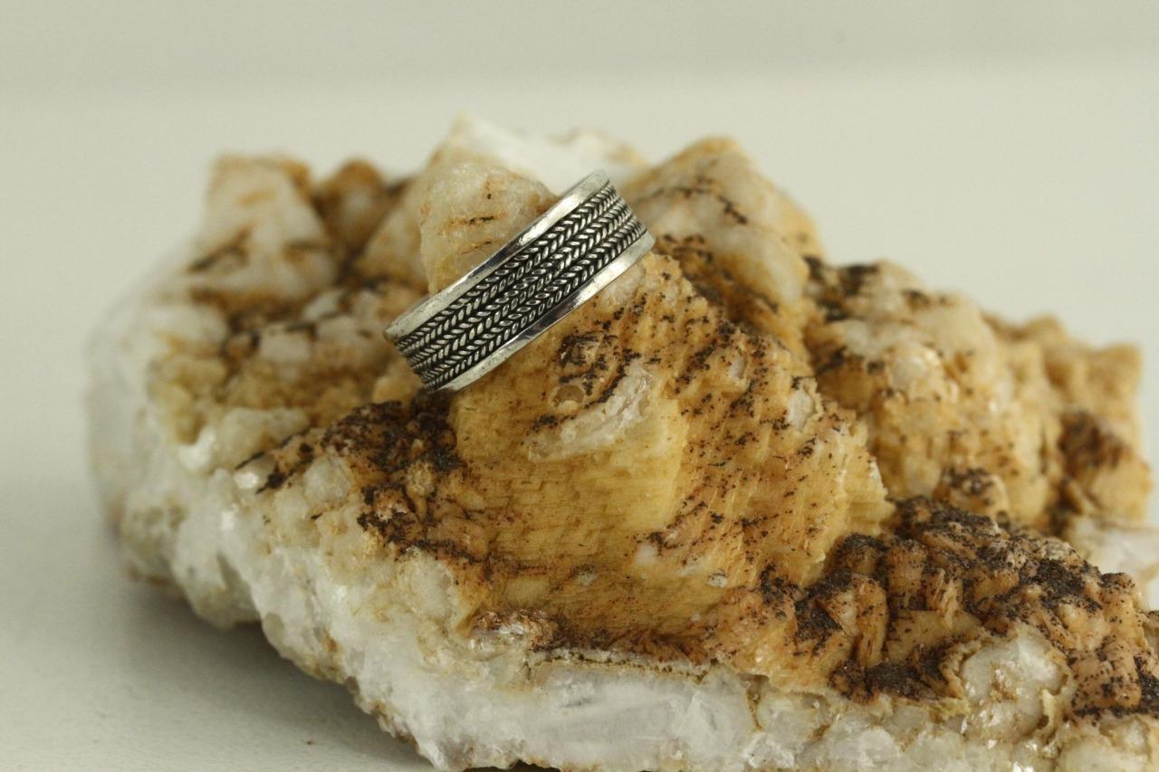 MODERN Fine 925 Sterling Silver Jewelry Woven 7MM Wide Band Ring