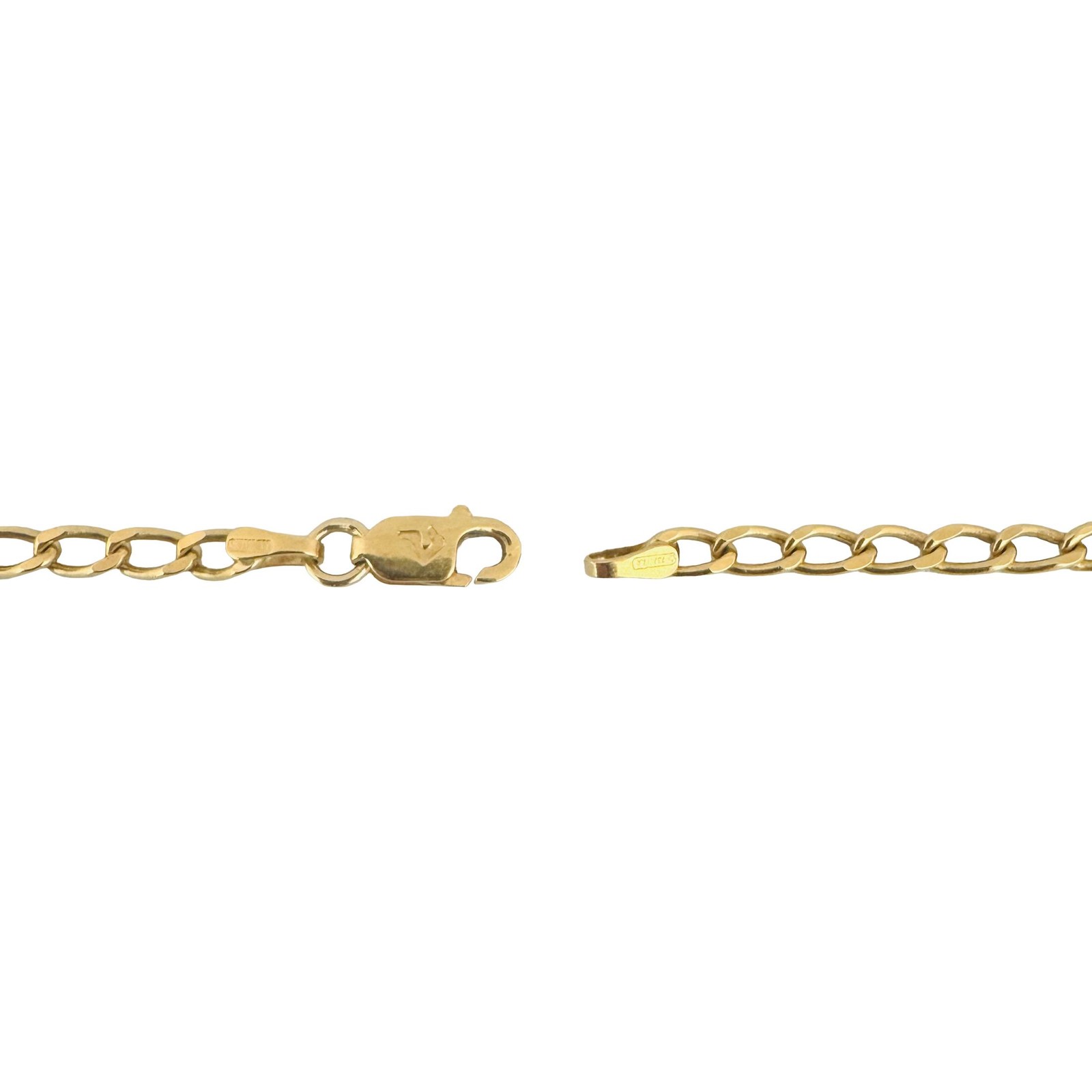 18k Yellow Gold 11.7g Solid Vintage 3mm Curb Link Chain Necklace Italy 20″