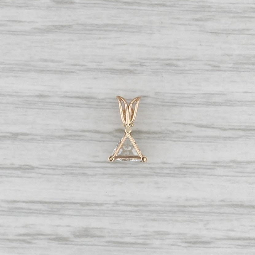 0.50ct Trillion Solitaire Pendant 14k Yellow Gold Small Drop