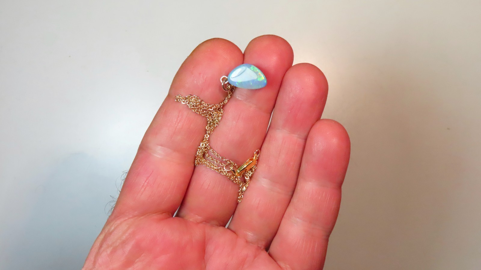 QLD BOULDER OPAL DOUBLET NECKLACE CHARM 9k YELLOW GOLD PENDANT HT OCA19309