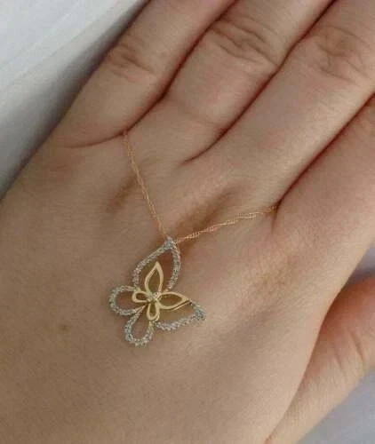 2.50Ct Round Cut White Lab Created Women’s Fancy Pendant 14K Yellow Gold Plated