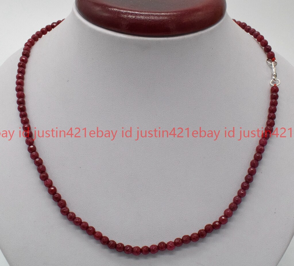 Lots 4mm Faceted Multiple Round Gems Beads Necklace 16-28” Silver Clasp AAA