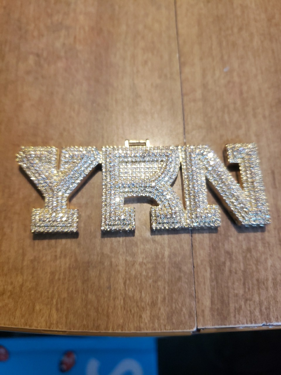 45mm Solid Gold Plated Customized Pendant YRN “Young Rich N*@@*$”