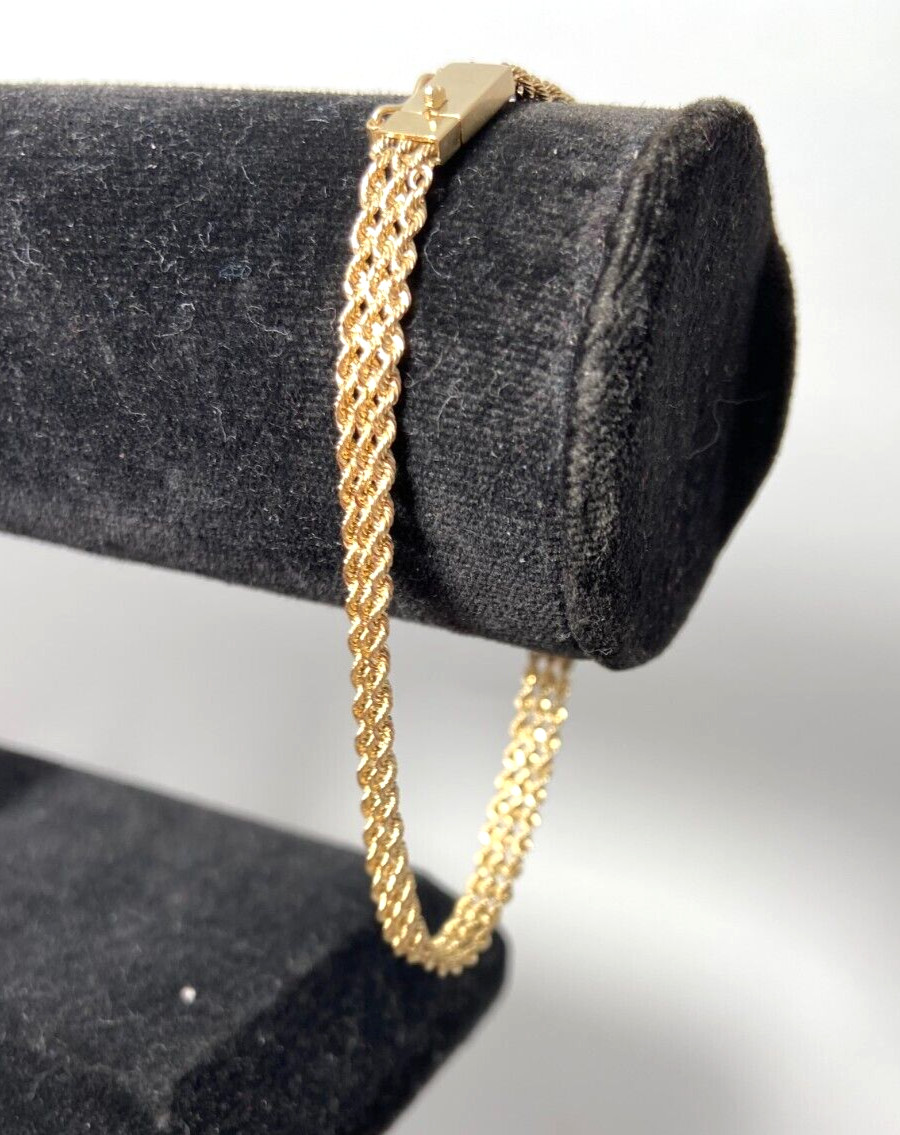 Gold Rope Bracelet Solid 14kt | 7 inch | 5.20 Grams | 5.0 mm Wide